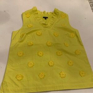 Talbots Bright Yellow Top Medium.